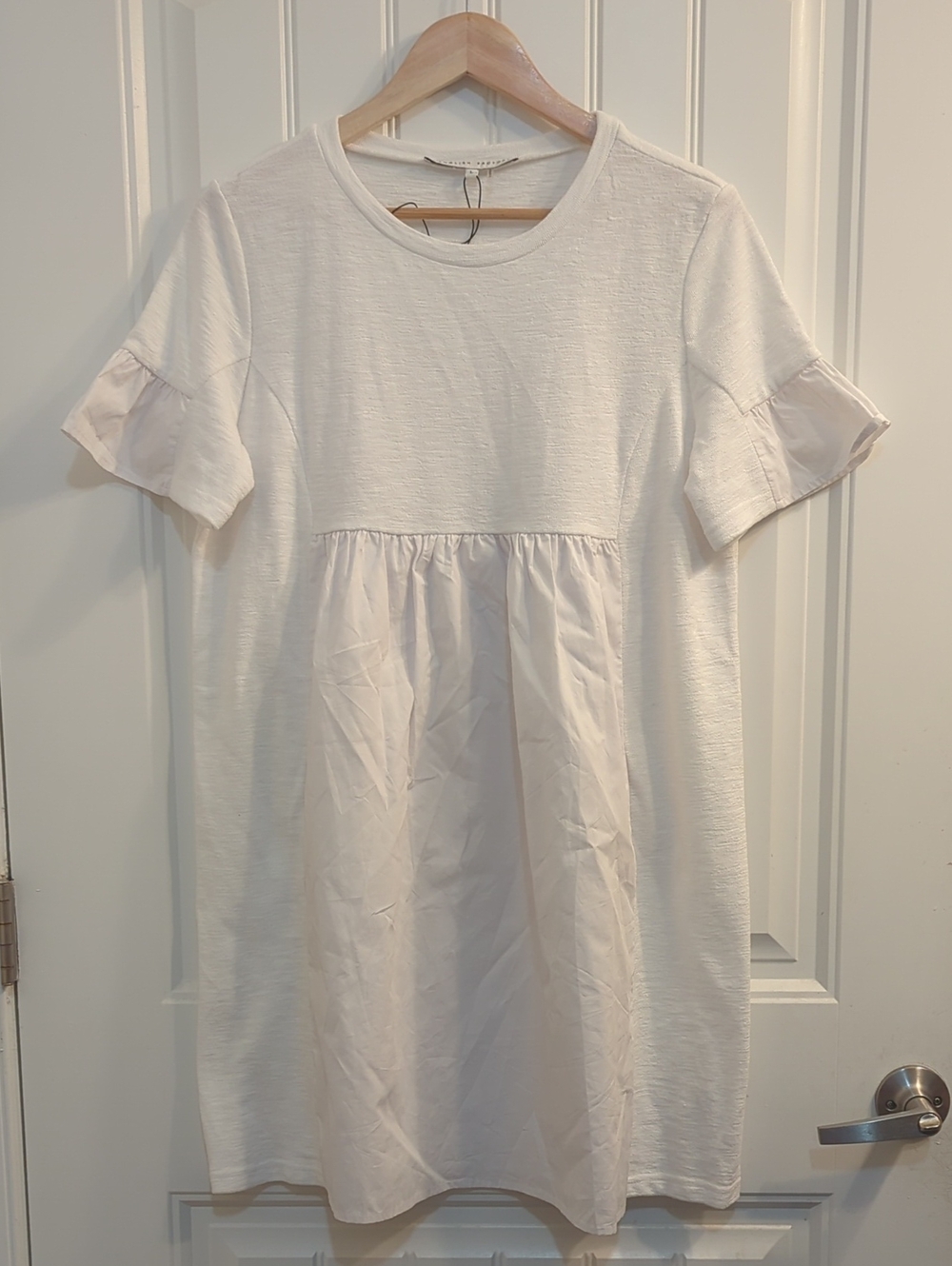 English Factory Mixed Media Short Ruffle Sleeve Dress NWOT